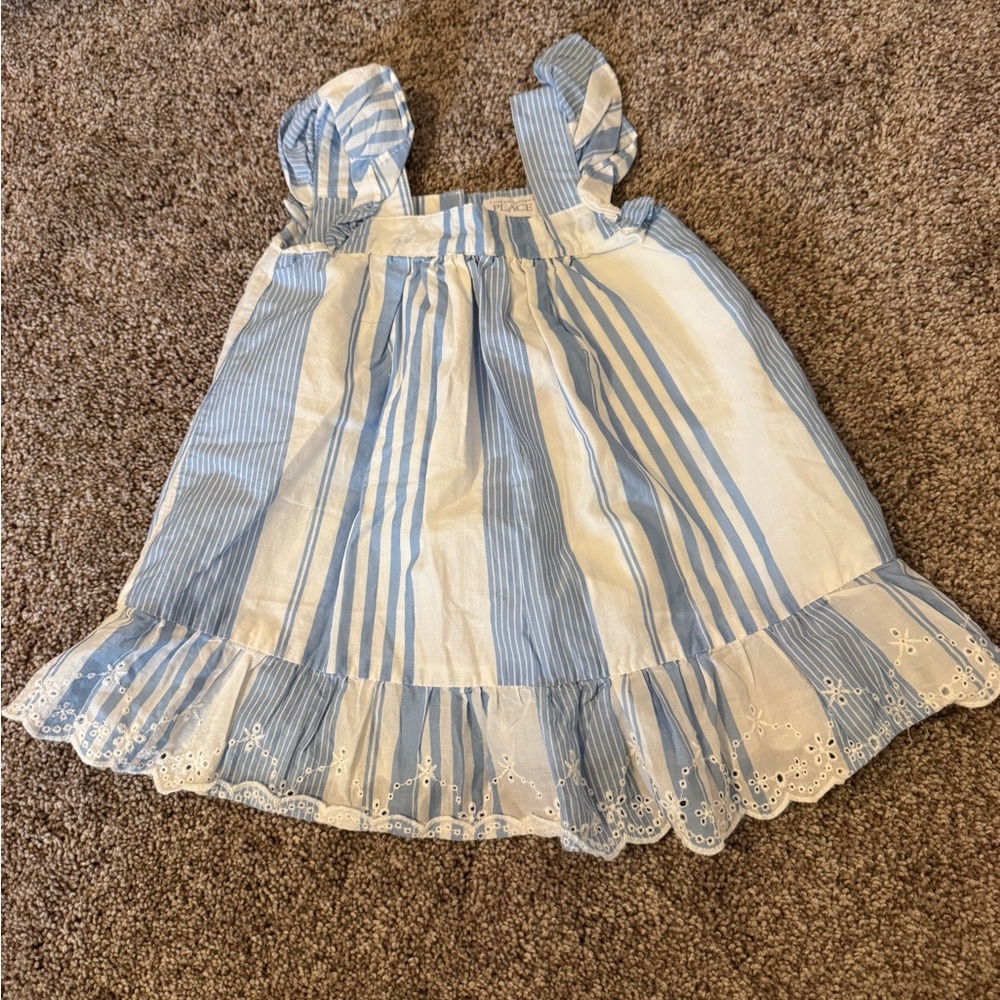 The Children's Place Blue and White Striped Dress